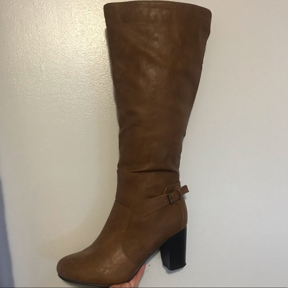 Brinley Co “Jimmi” brown knee boots